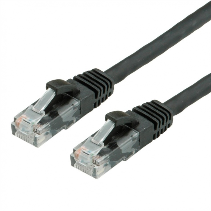 Cablu de retea RJ45 cat. 6A UTP 1m Negru, Value 21.99.1461 conectica.ro